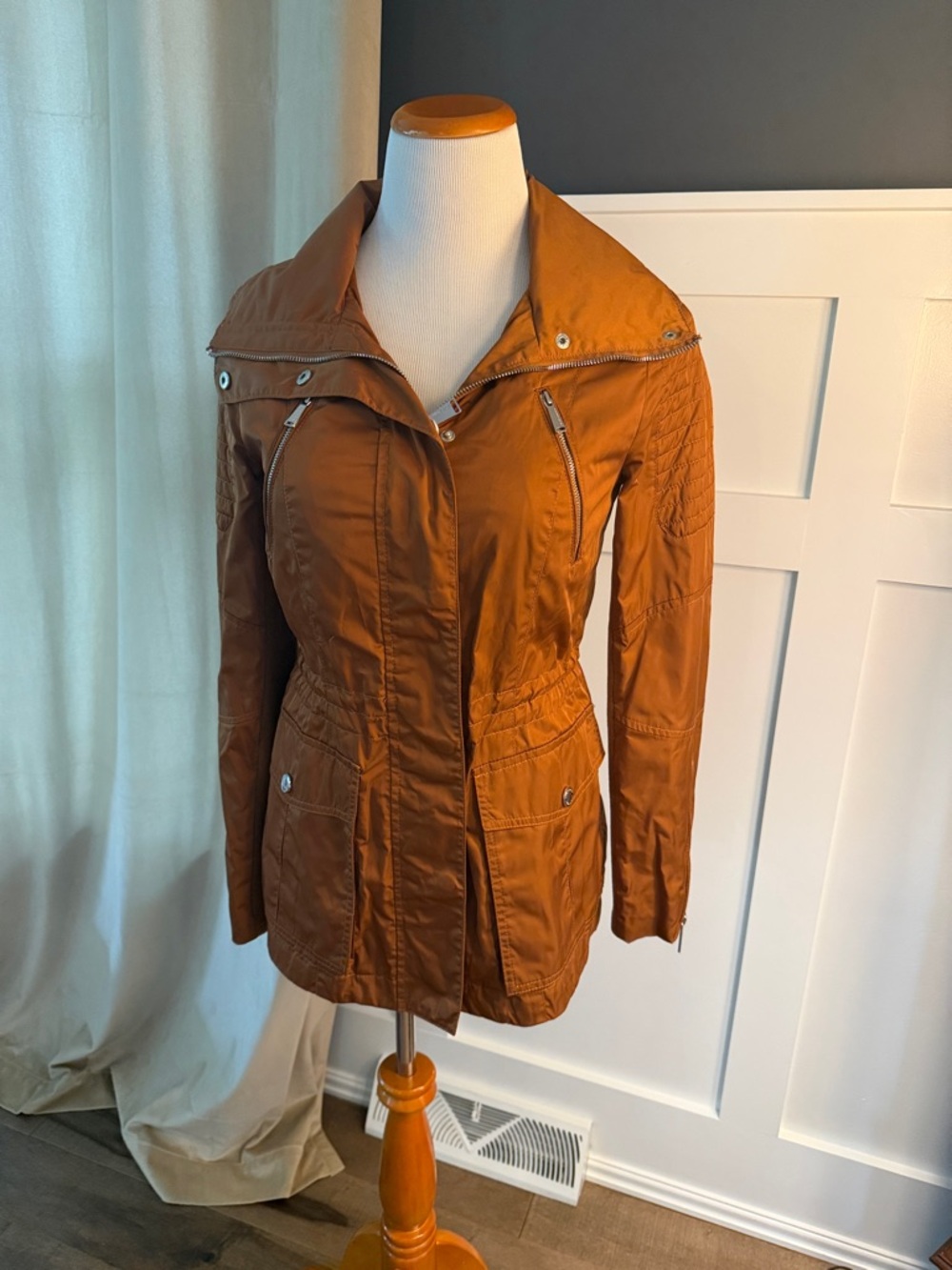BCBGeneration Rust Utility Jacket with Zip Pockets